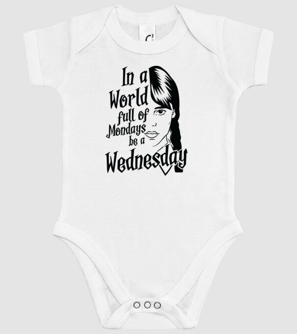  Be a Wednesday model alb pe tricou