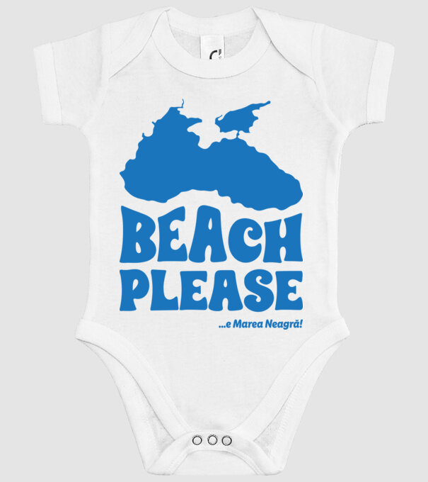Beach please, e Marea Neagră! model alb pe tricou