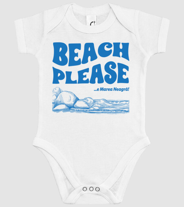 Beach please, e Marea Neagră! model alb pe tricou
