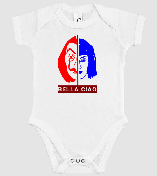 bella ciao tokyo model alb pe tricou