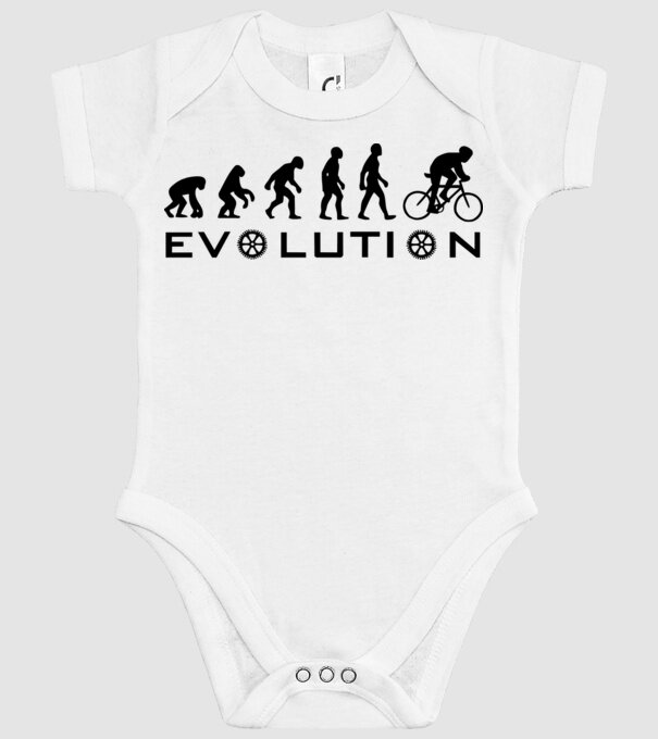 Bike evolution model alb pe tricou