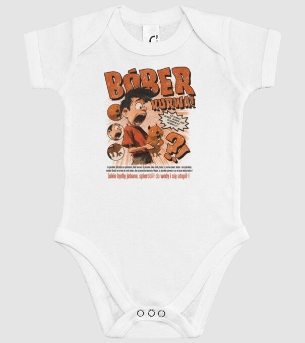 Bobr Kurwa comic model alb pe tricou