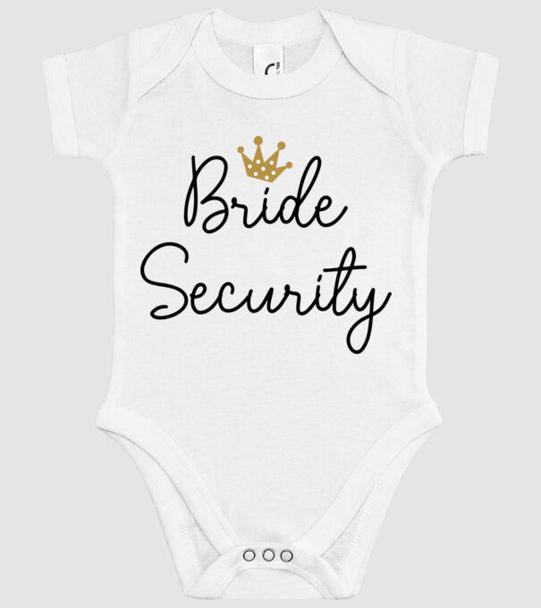 Bride Security model alb pe tricou