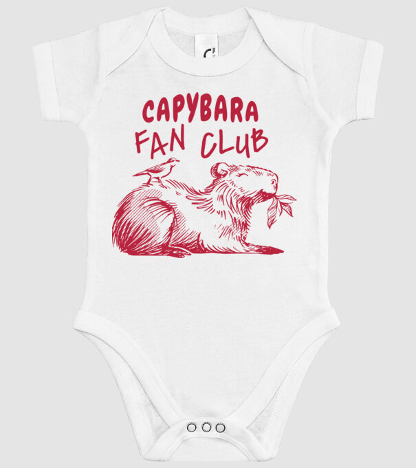 Capybara fan club model alb pe tricou