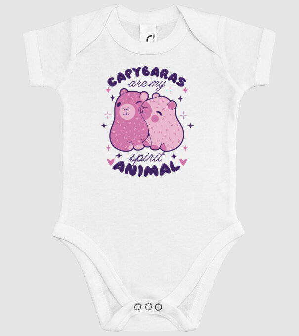 Capybaras are my spirit animal model alb pe tricou