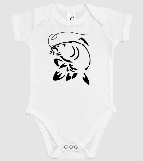 Carp model alb pe tricou