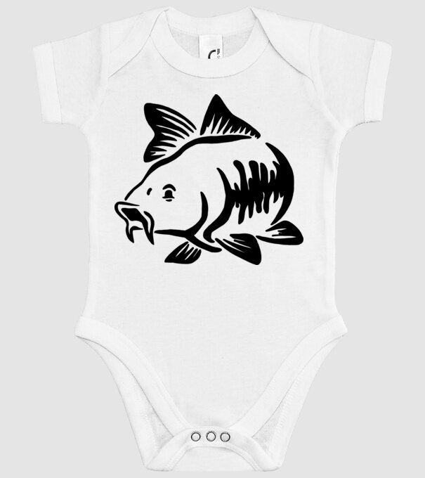 Carp model alb pe tricou