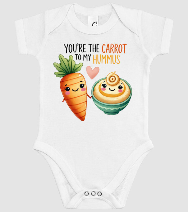 Carrot to my Hummus model alb pe tricou