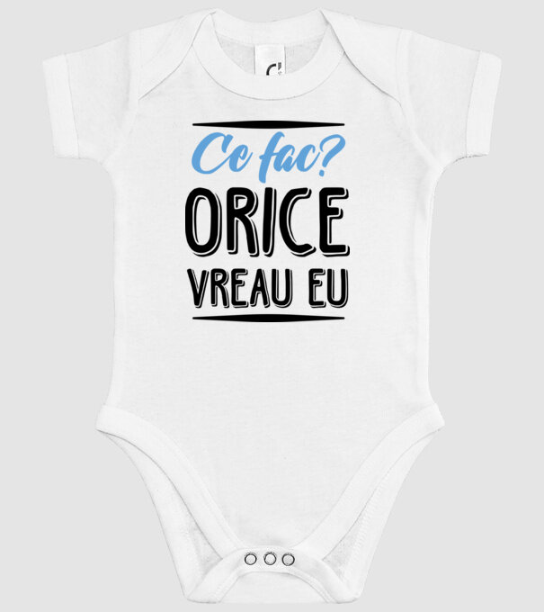 Ce fac? ORICE VREAU EU model alb pe tricou