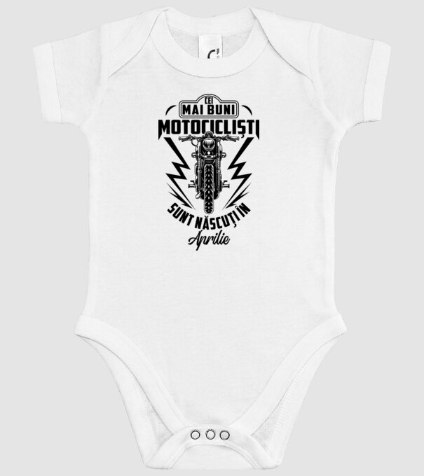 Cei mai buni motocicliști sunt născuți în Aprilie model alb pe tricou