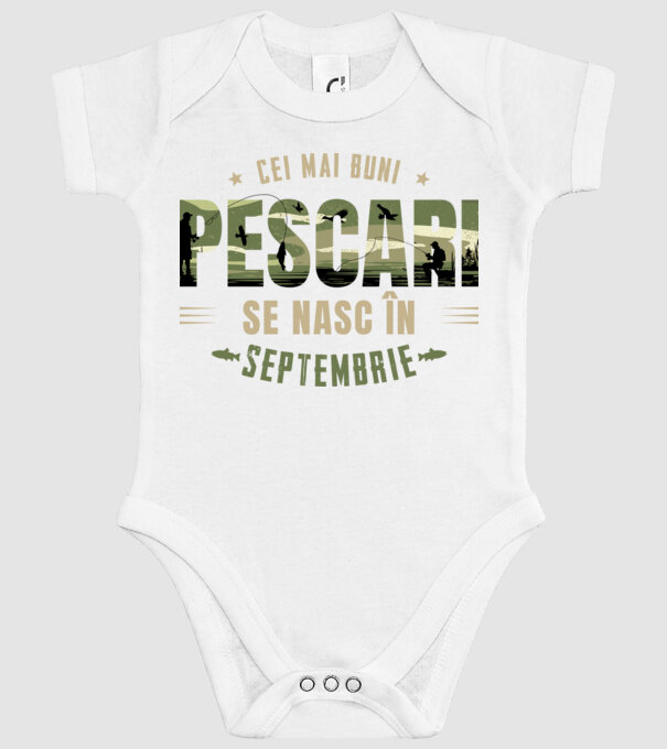Cei mai buni pescari se nasc în septembrie model alb pe tricou