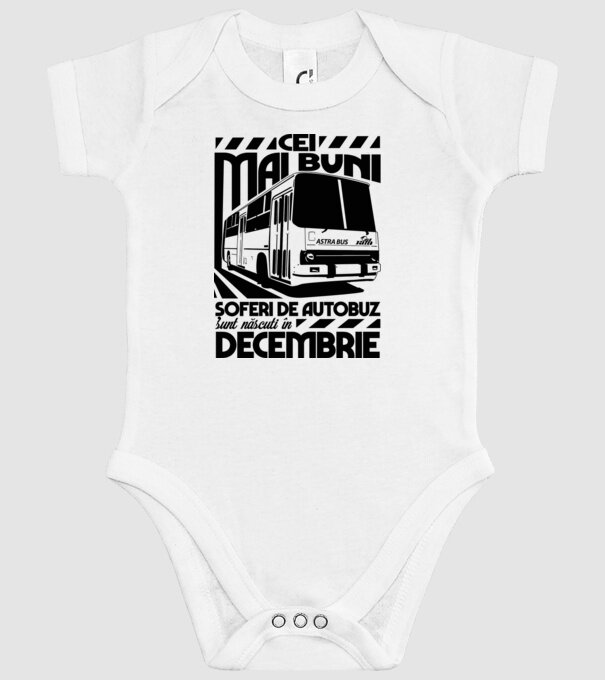 Cei mai buni șoferi de autobuz sunt născuți în Decembrie model alb pe tricou