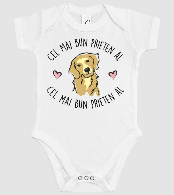 Cel mai bun prieten al meu este un golden retriever model alb pe tricou