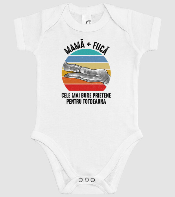 MAMĂ + FIICĂ- Cele mai bune prietene pentru totdeauna model alb pe tricou