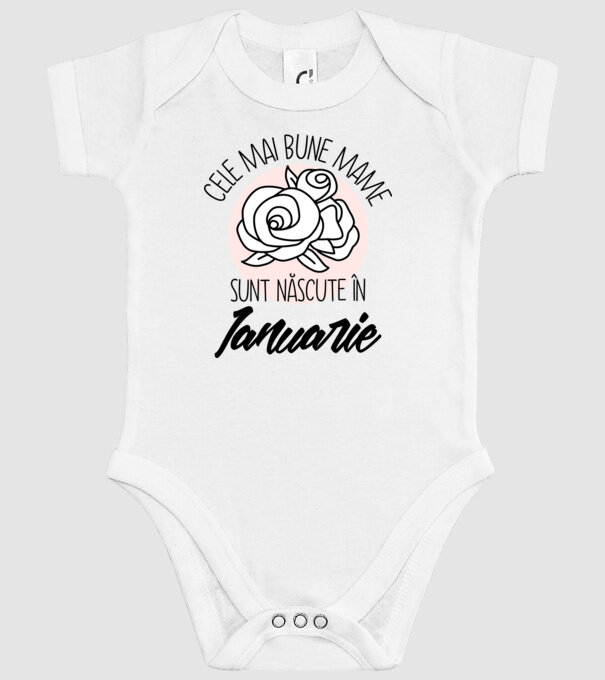 Cele mai bune mame sunt născute în Ianuarie model alb pe tricou