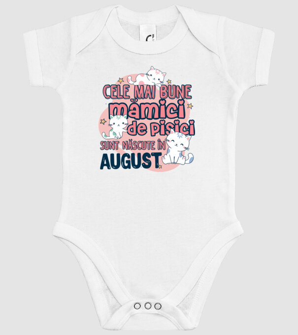 Cele mai bune mămici de pisici August model alb pe tricou