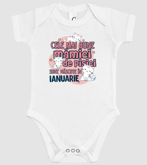 Cele mai bune mămici de pisici ianuarie model alb pe tricou