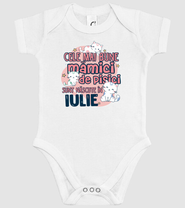 Cele mai bune mămici de pisici iulie model alb pe tricou