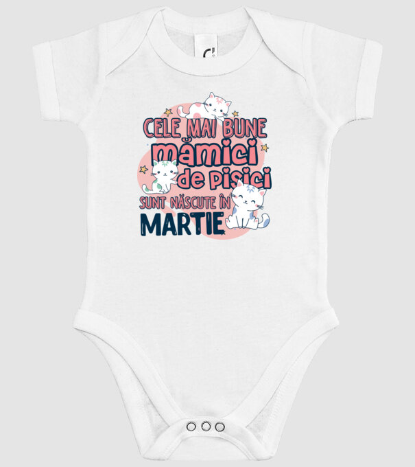 Cele mai bune mămici de pisici Martie model alb pe tricou