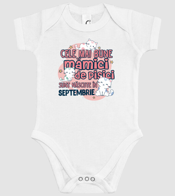 Cele mai bune mămici de pisici Septembrie model alb pe tricou