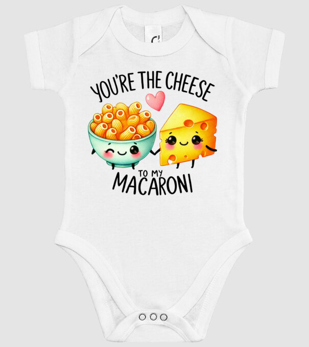 Cheese to my Macaroni model alb pe tricou