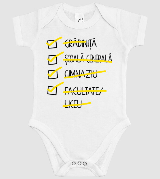 Cheklist educație - Facultate alb model alb pe tricou