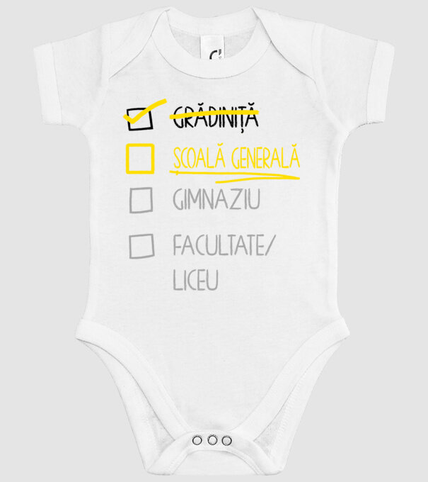 Cheklist educație - grădiniță alb model alb pe tricou