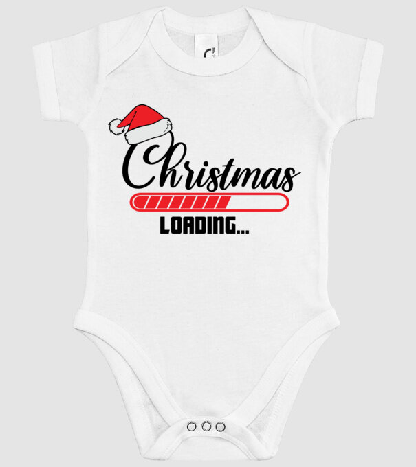 Christmas is loading model alb pe tricou