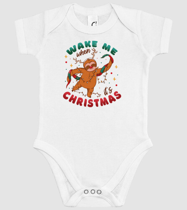 Christmas Sloth model alb pe tricou