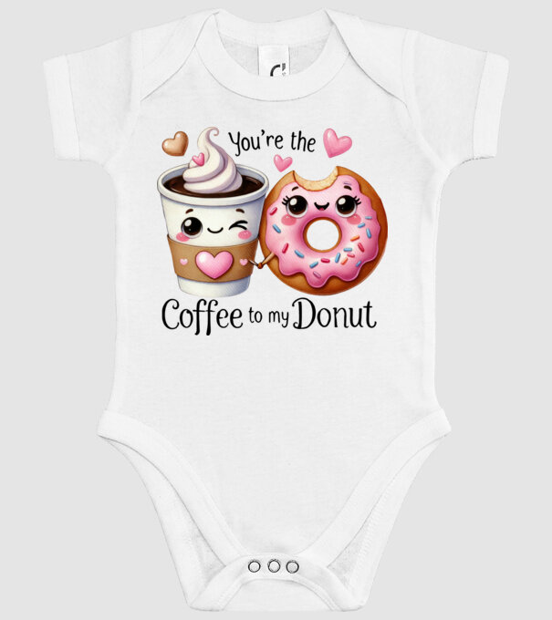 Coffee to my Donut model alb pe tricou