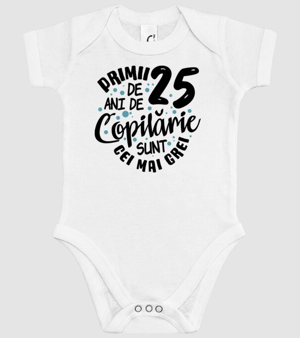 Copilărie 25 de ani model alb pe tricou