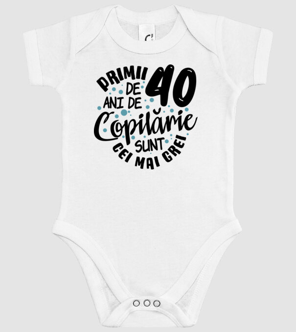 Copilărie 40 de ani model alb pe tricou