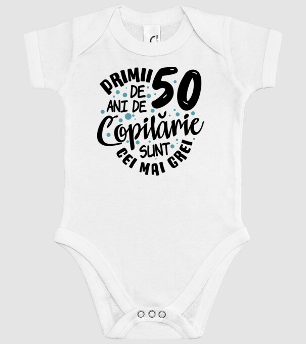 Copilărie 50 de ani model alb pe tricou