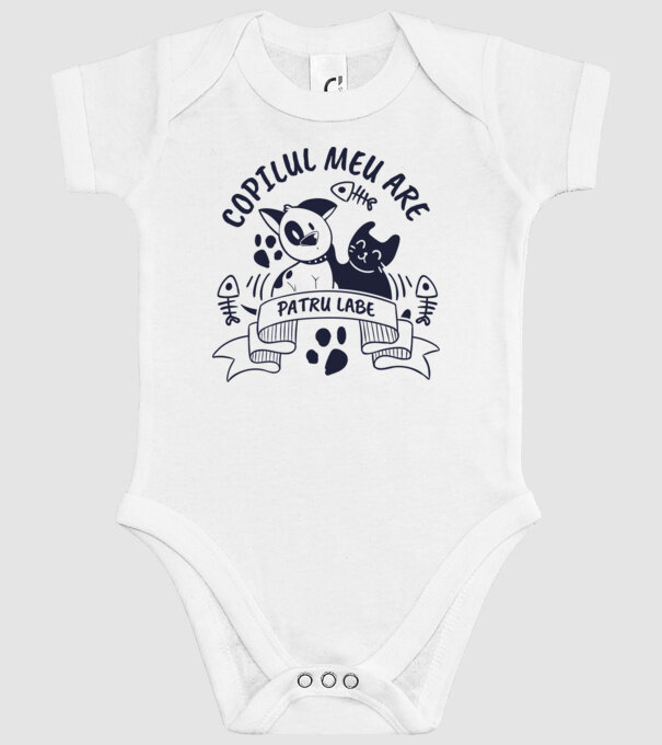 Copilul meu are patru labe model alb pe tricou
