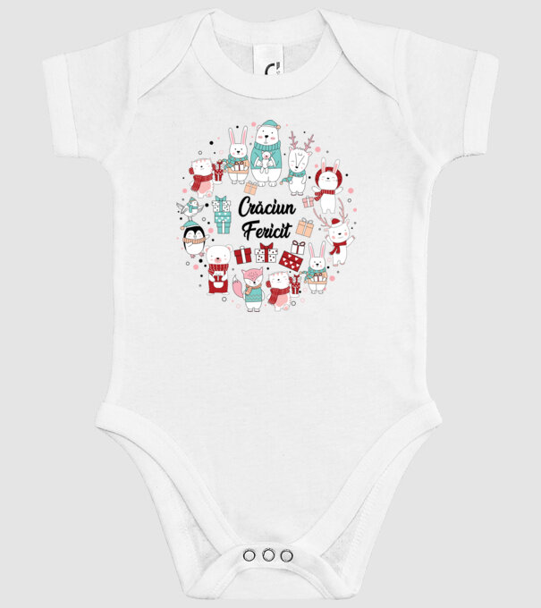 Crăciun Fericit model alb pe tricou