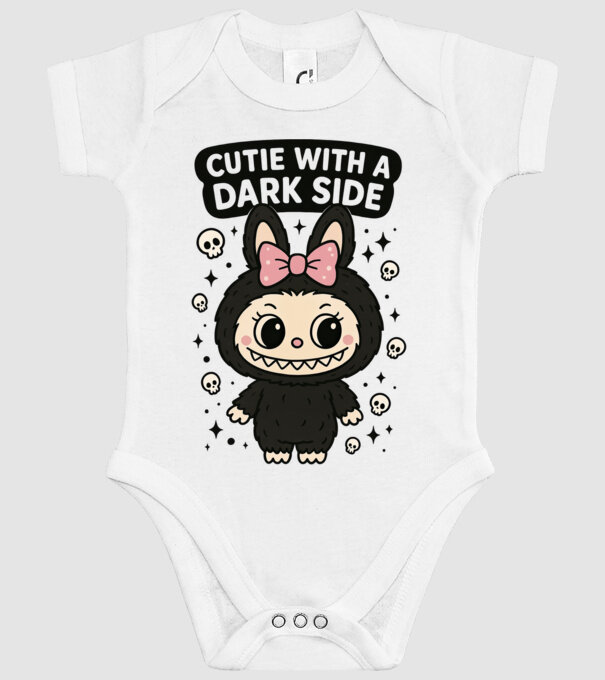 Cutie with a dark side model alb pe tricou