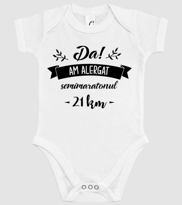 Da, am alergat semimaratonul - 21 km model alb pe tricou
