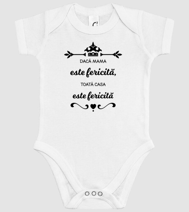 dacă mama este fericită, toată casa este fericită model alb pe tricou