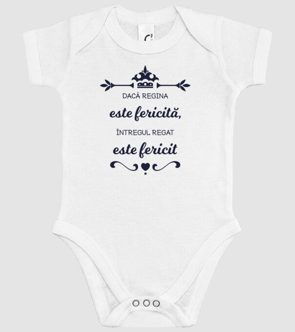 dacă regina este fericită, întregul regat este fericit model alb pe tricou