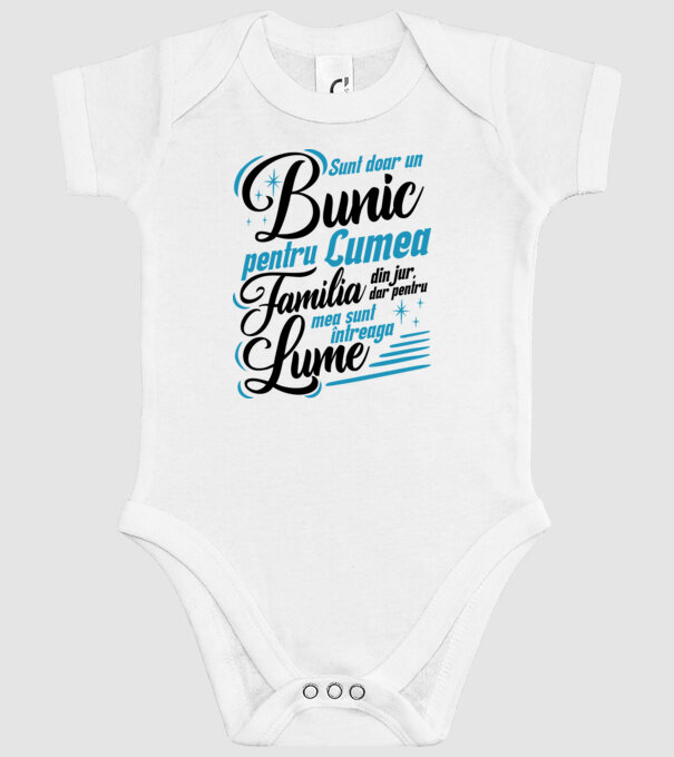 Sunt doar un bunic pentru lumea din jur, dar pentru familia mea sunt întreaga lume! model alb pe tricou