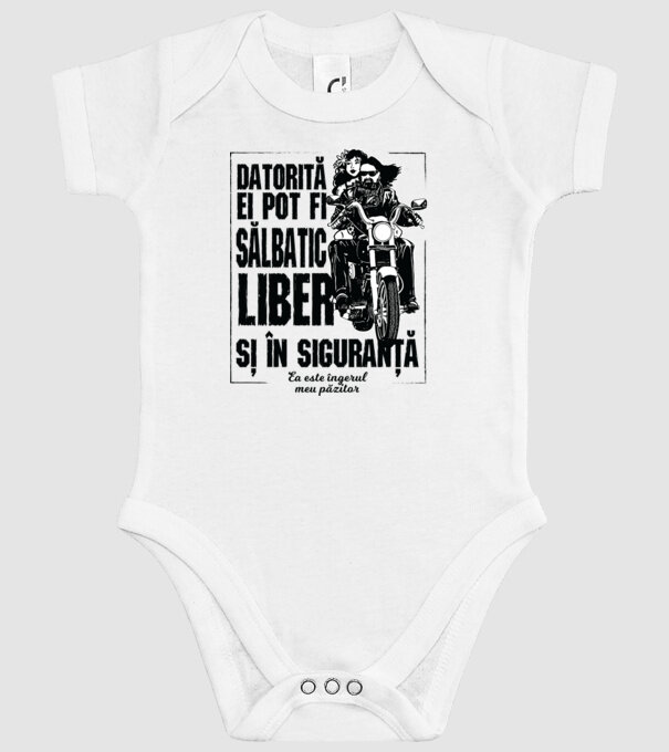 datorită lui pot fi sălbatică, liberă și în siguranță - el este îngerul meu păzitor model alb pe tricou