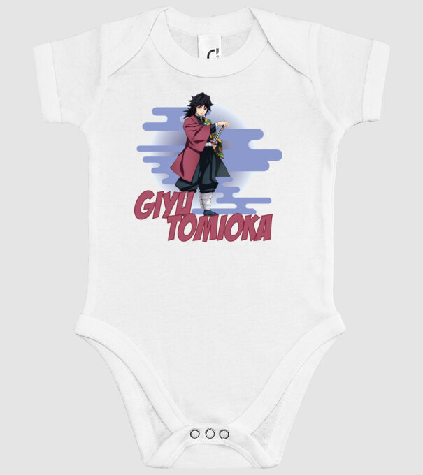 Demon Slayer Giyu model alb pe tricou