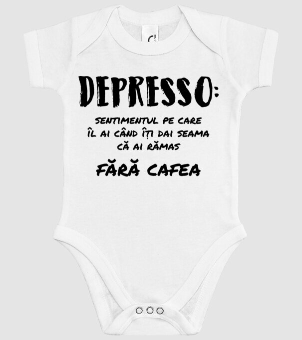 depresie: sentimentul pe care îl ai când îți dai seama că ai rămas fără cafea model alb pe tricou