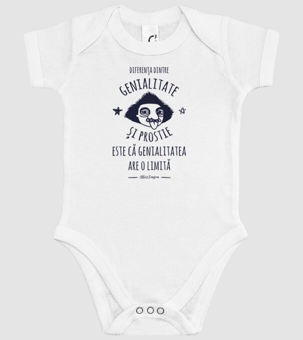 diferența dintre genialitate și prostie este că genialitatea are o limită model alb pe tricou