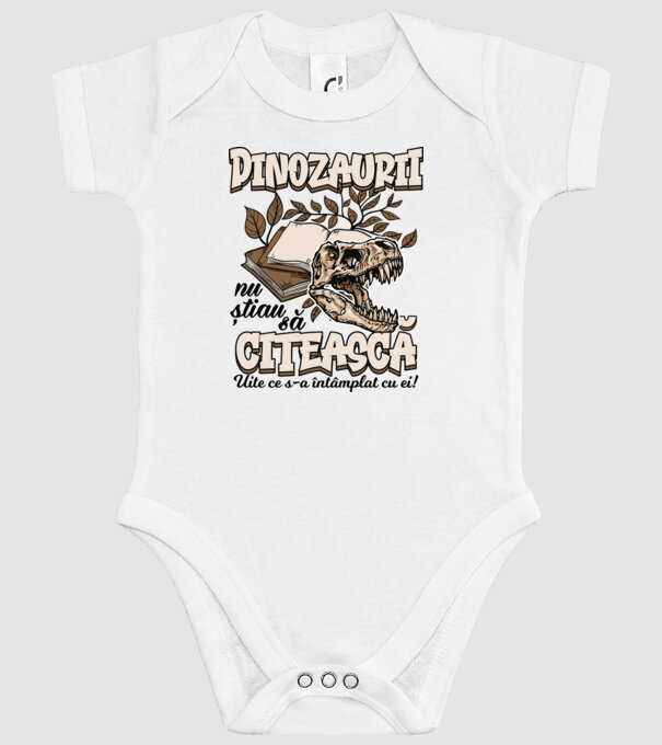 Dinozaurii nu știau să citească model alb pe tricou