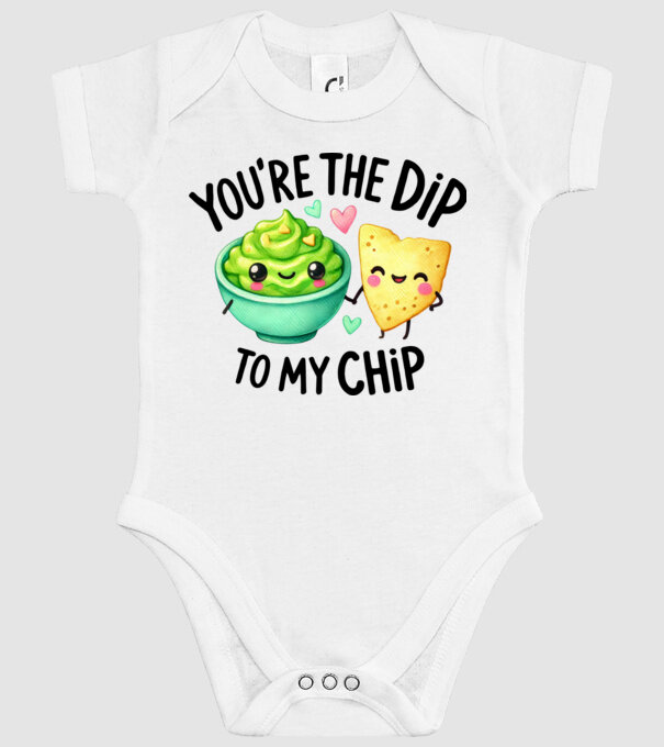 Dip to my Chip model alb pe tricou