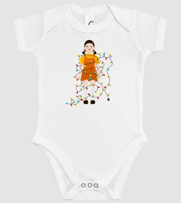 doll squid game model alb pe tricou