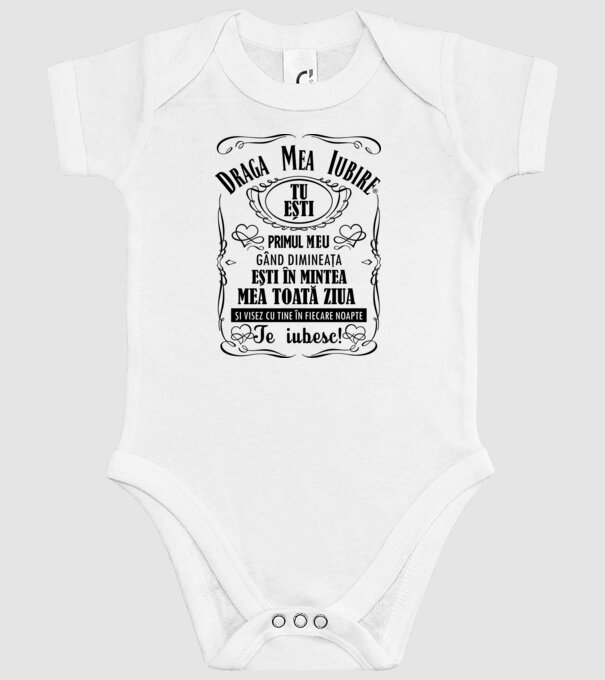 draga mea iubire tu ești primul meu model alb pe tricou