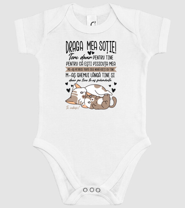 Draga mea soție model alb pe tricou
