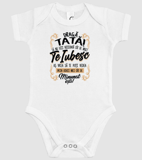 Dragă meu tată model alb pe tricou